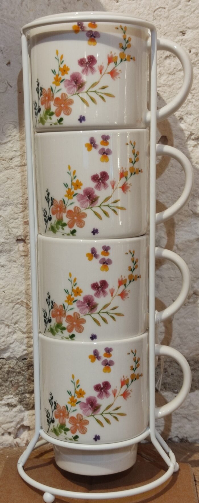 Colonne 4 Mugs fleuri